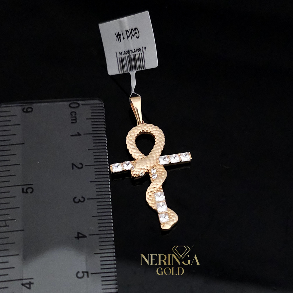 Rose gold cross pendant #66428