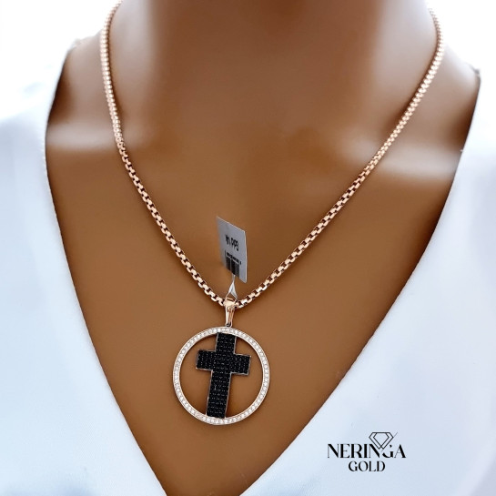 Rose gold cross pendant #66423