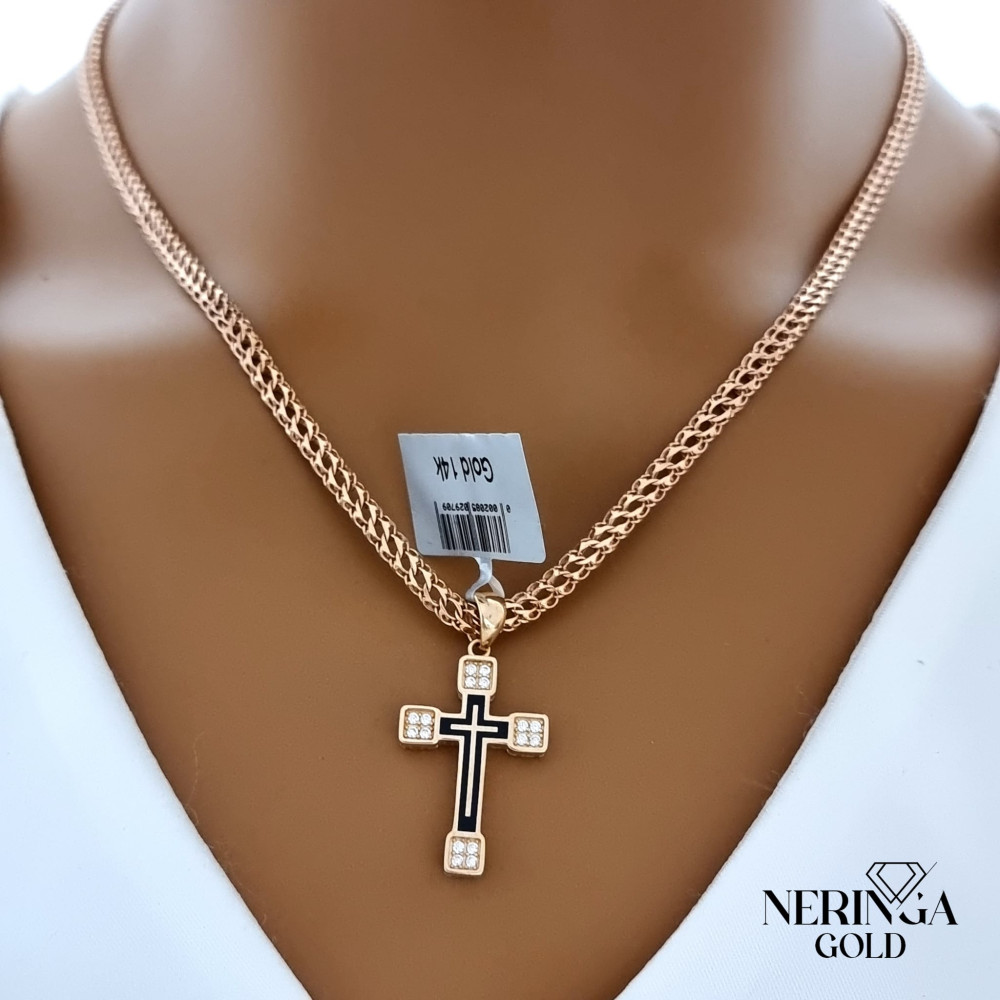 Rose gold cross pendant #66430