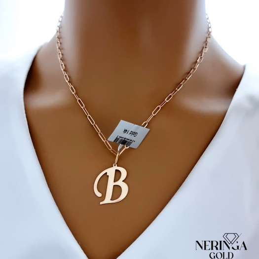 Rose gold letter pendant #66506
