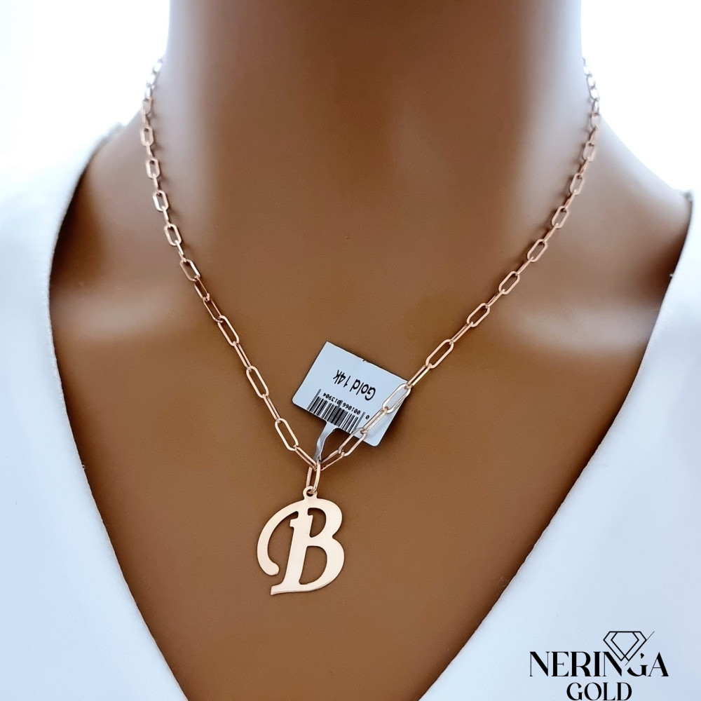 Rose gold letter pendant #66505