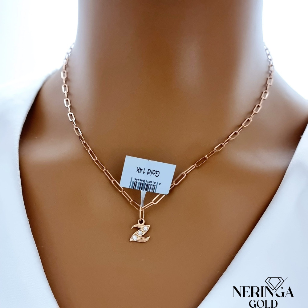 Rose gold letter pendant #66509