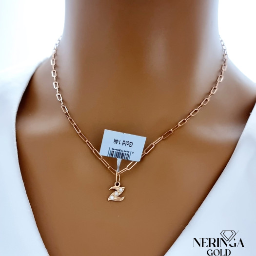 Rose gold letter pendant #66509