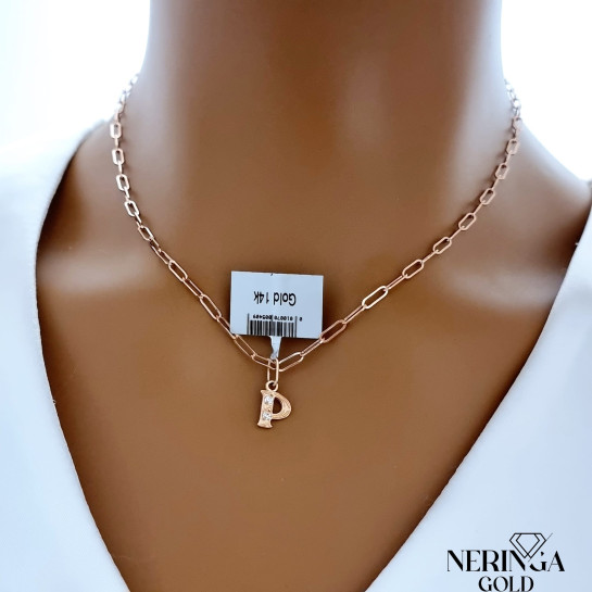 Rose gold letter pendant #66507