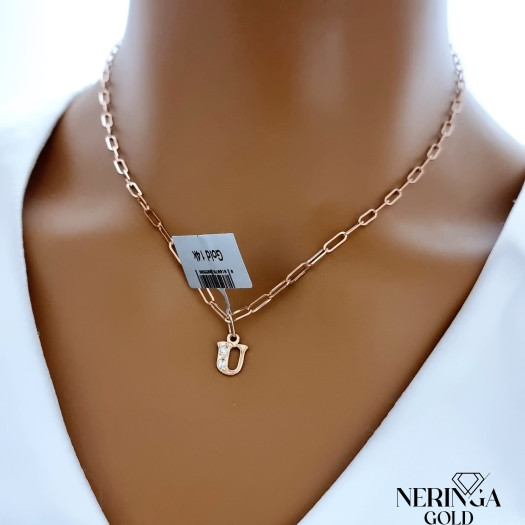 Rose gold letter pendant #66510