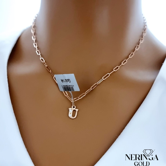 Rose gold letter pendant #66510