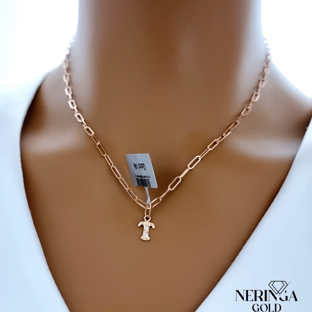 Rose gold letter pendant #66508