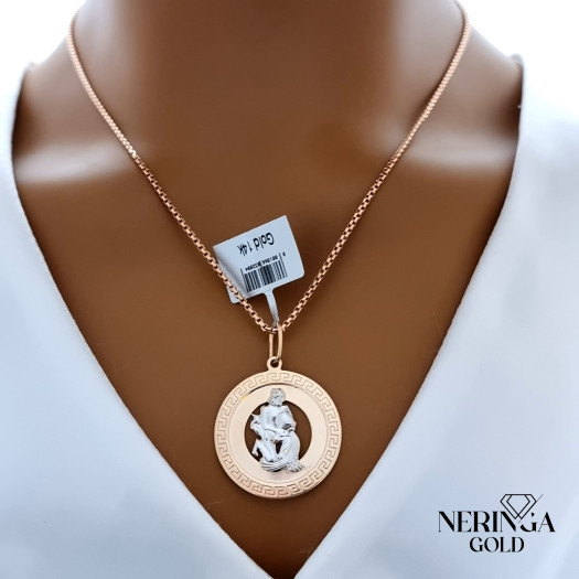White rose gold zodiac sign pendant #66464