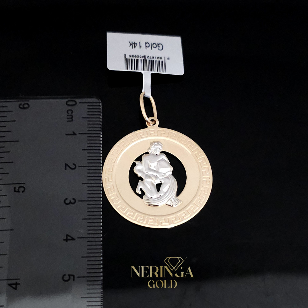 White rose gold zodiac sign pendant #66464