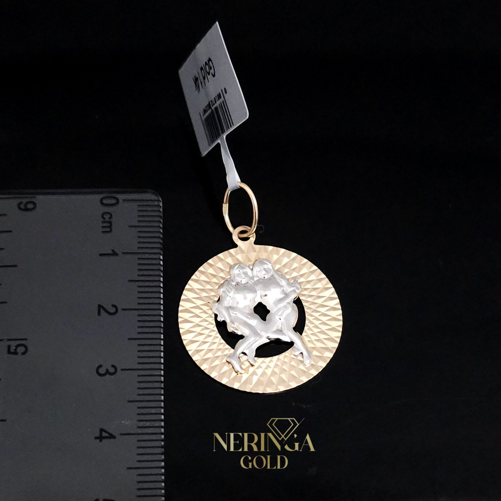 White rose gold zodiac sign pendant #66473