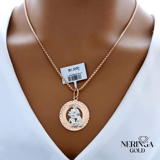 White rose gold zodiac sign pendant #66453