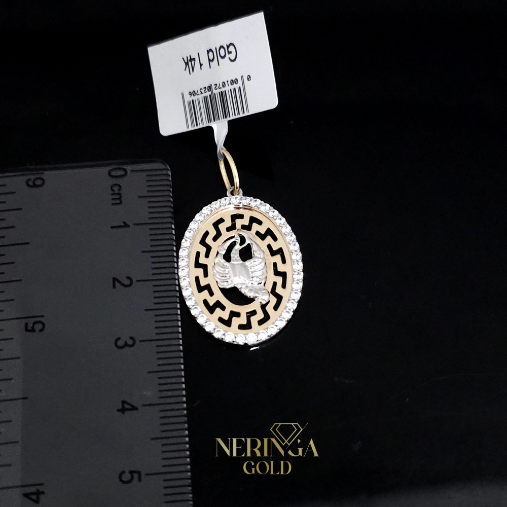 White rose gold zodiac sign pendant #66450