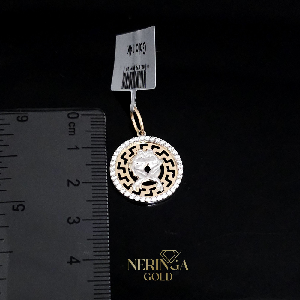 White rose gold zodiac sign pendant #66483