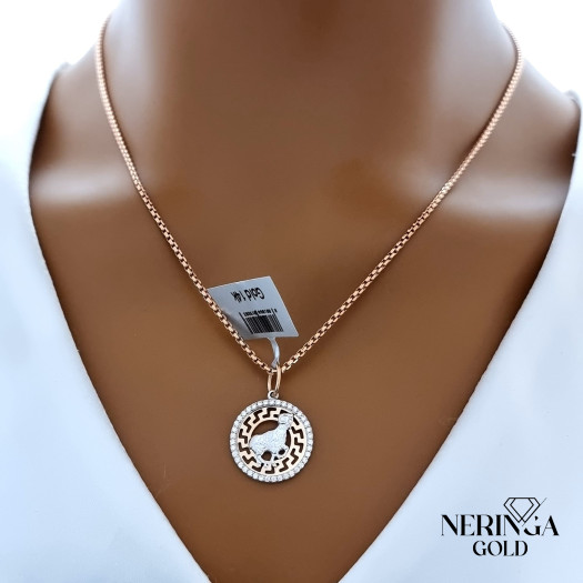 White rose gold zodiac sign pendant #66482