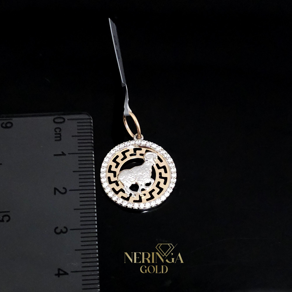White rose gold zodiac sign pendant #66482