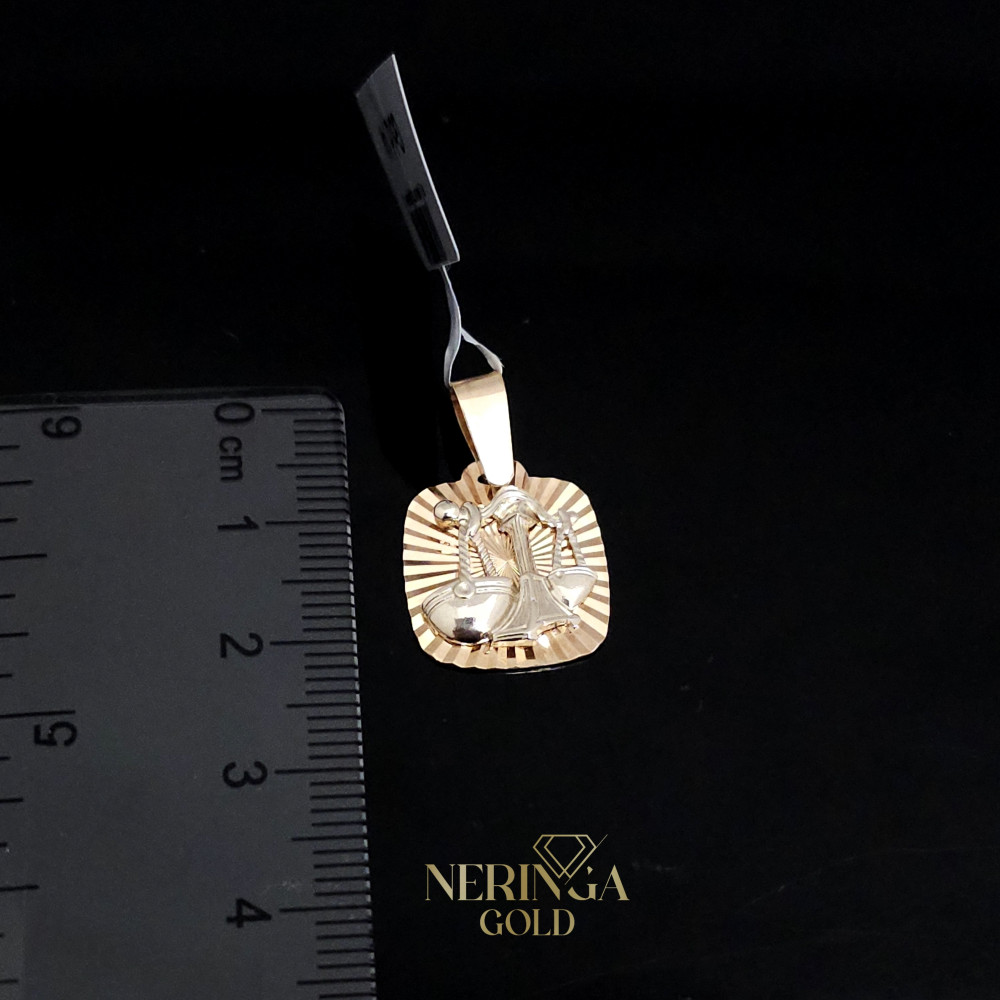 White rose gold zodiac sign pendant #66467