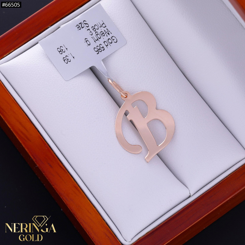 Rose gold letter pendant #66505