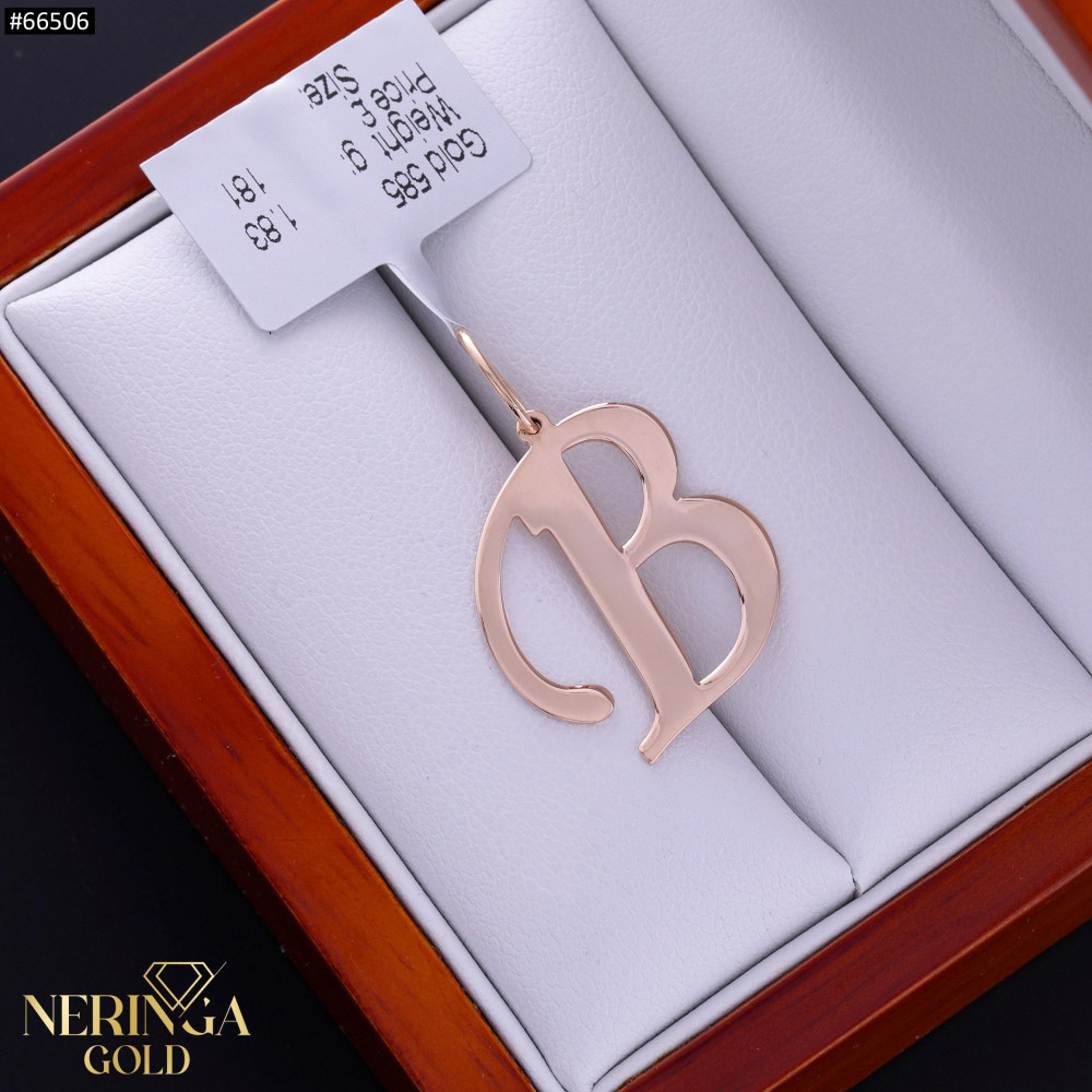 Rose gold letter pendant #66506