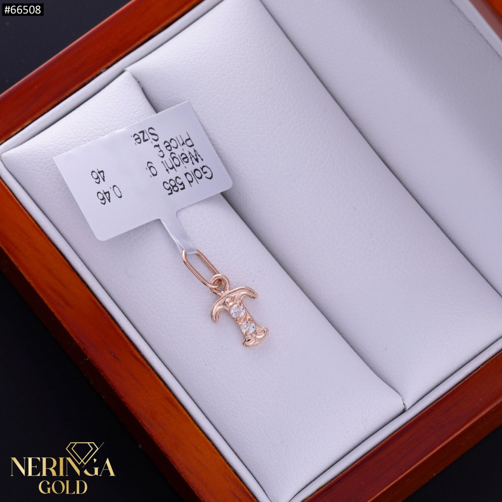 Rose gold letter pendant #66508