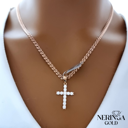 Rose gold cross pendant #67196
