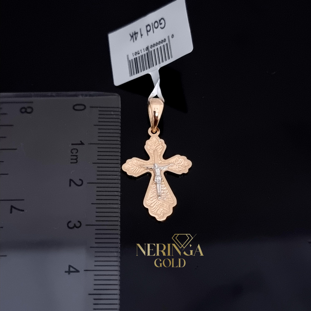 White rose gold cross pendant #67200