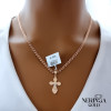 White rose gold cross pendant #67200