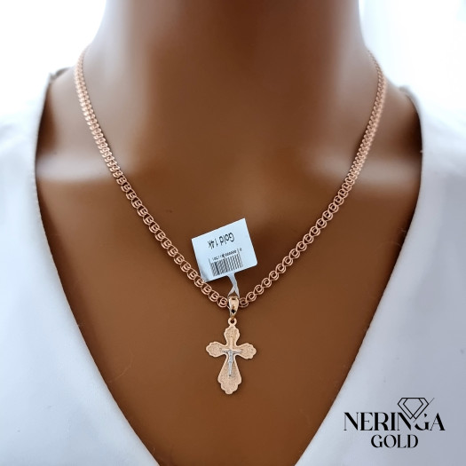White rose gold cross pendant #67200