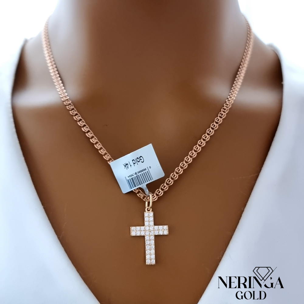 Rose gold cross pendant #67202