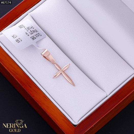 Rose gold cross pendant #67174