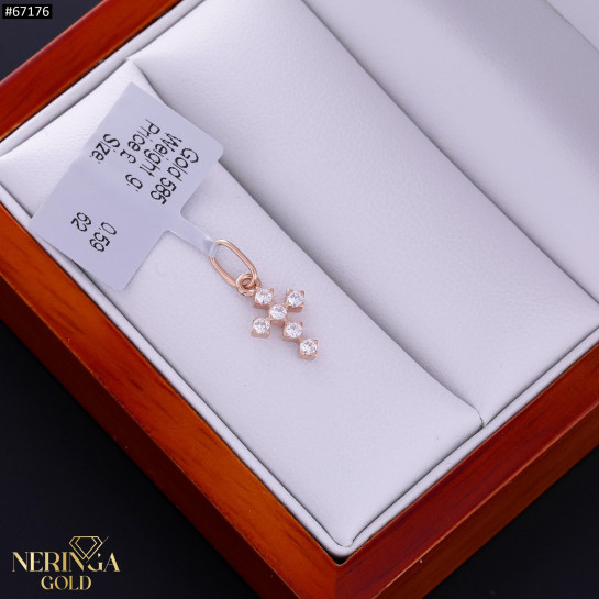 Rose gold cross pendant #67176