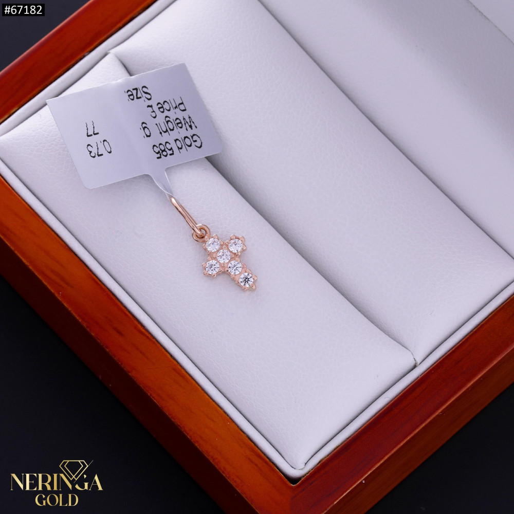 Rose gold cross pendant #67182