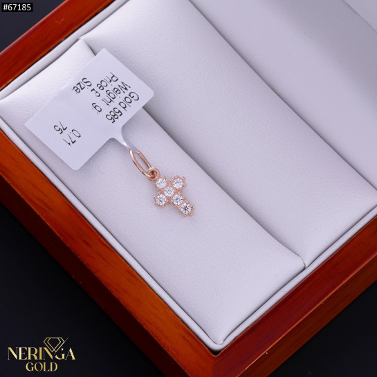 Rose gold cross pendant #67185