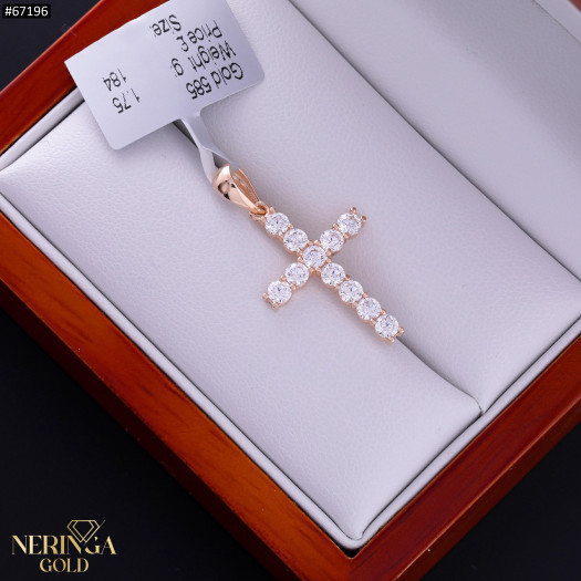 Rose gold cross pendant #67196