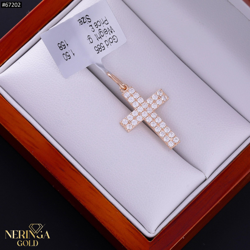 Rose gold cross pendant #67202