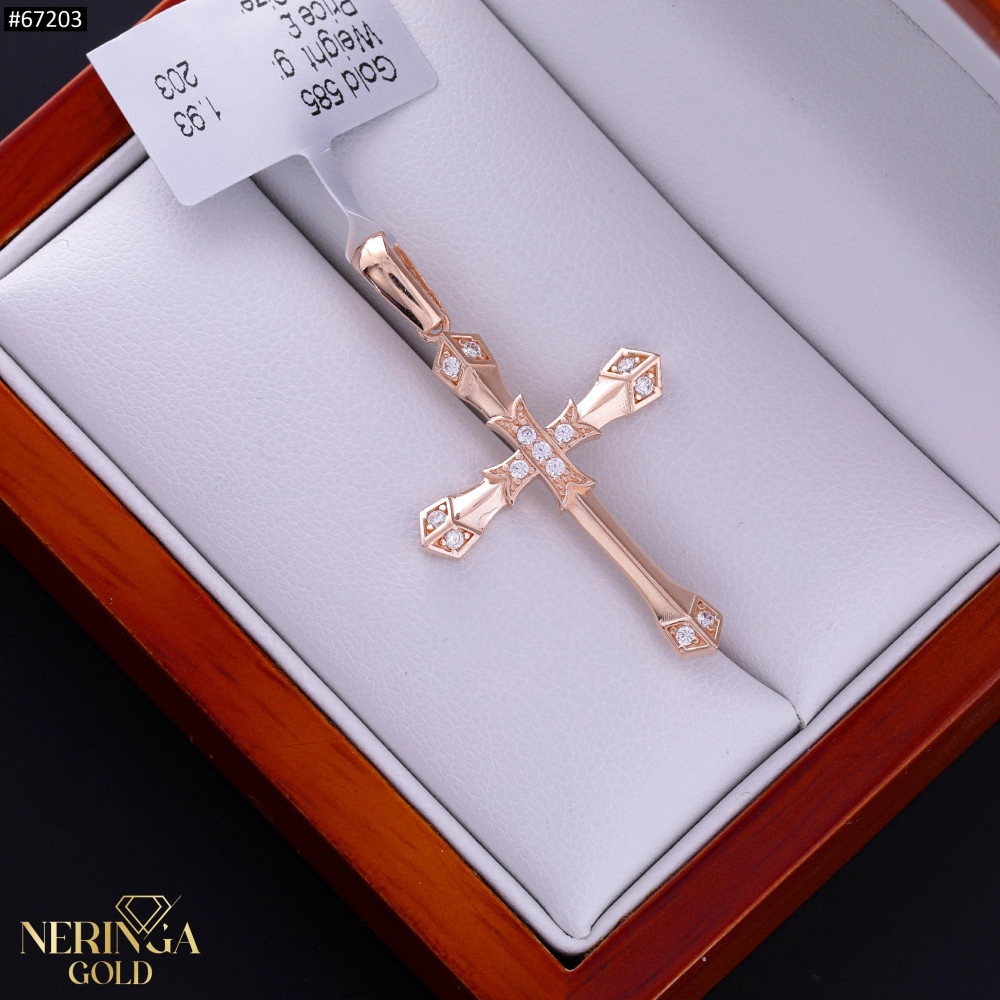 Rose gold cross pendant #67203