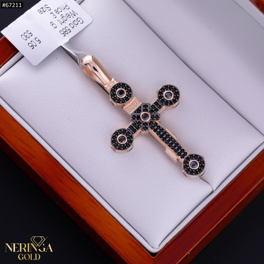 Rose gold cross pendant #67211