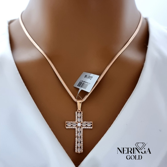 Rose gold cross pendant #67582