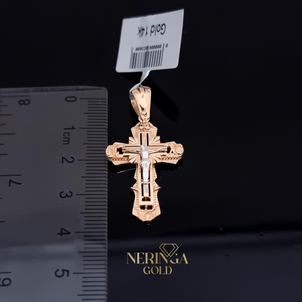 White rose gold cross pendant #67587