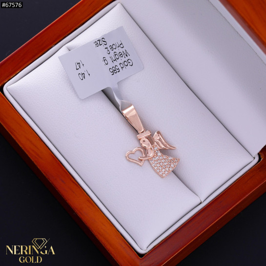 Rose gold angel pendant #67576