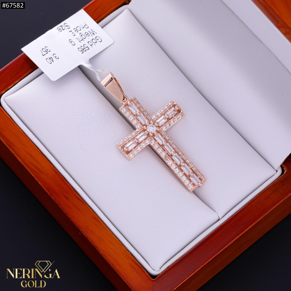 Rose gold cross pendant #67582