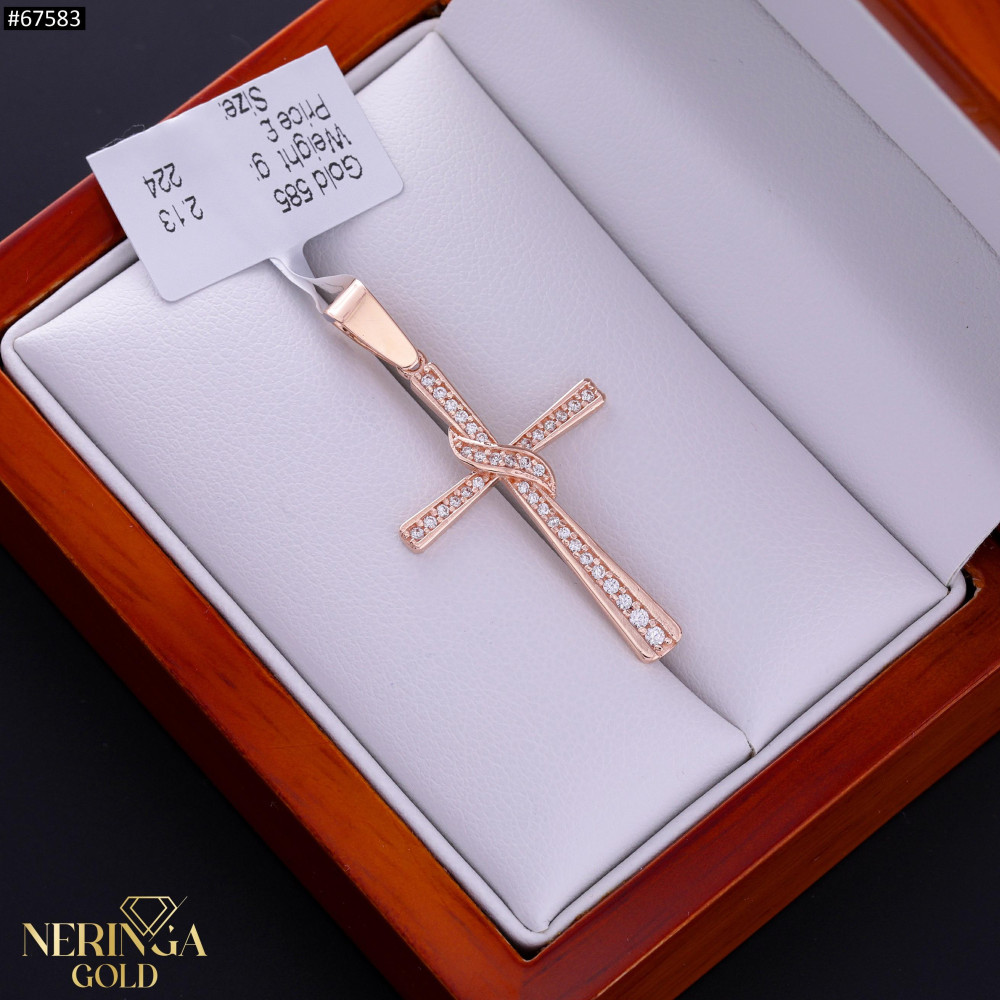 Rose gold cross pendant #67583