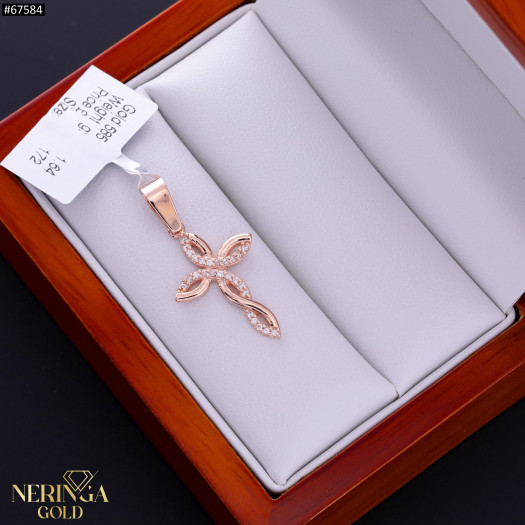 Rose gold cross pendant #67584