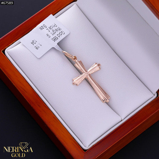 Rose gold cross pendant #67589