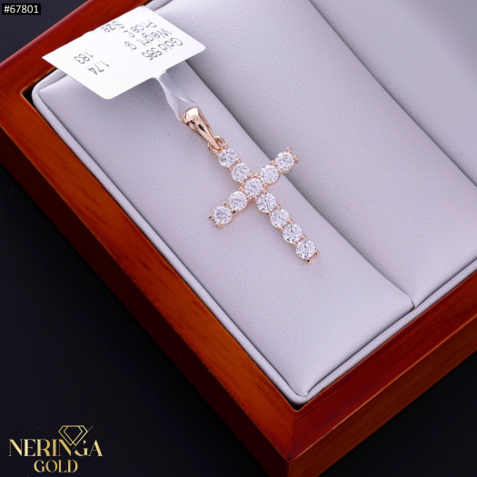 Rose gold cross pendant #67801