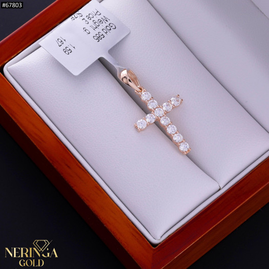 Rose gold cross pendant #67803