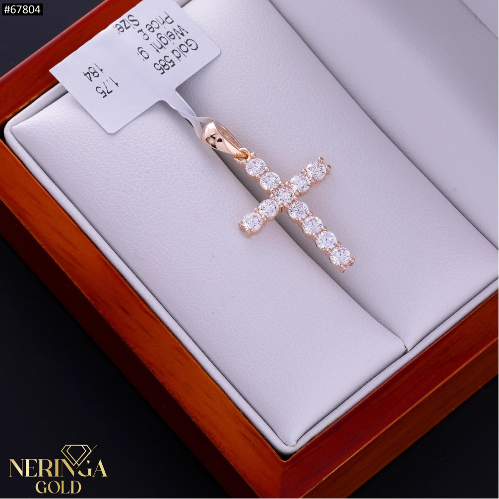 Rose gold cross pendant #67804