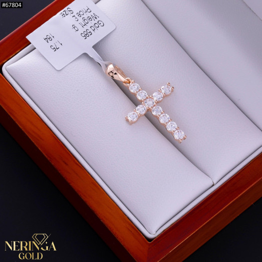 Rose gold cross pendant #67804