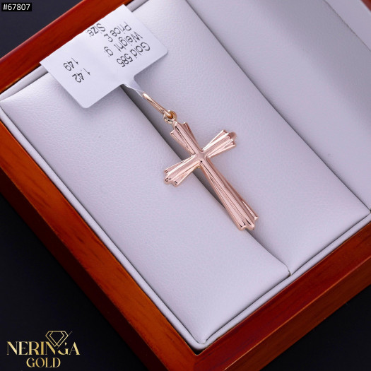 Rose gold cross pendant #67807