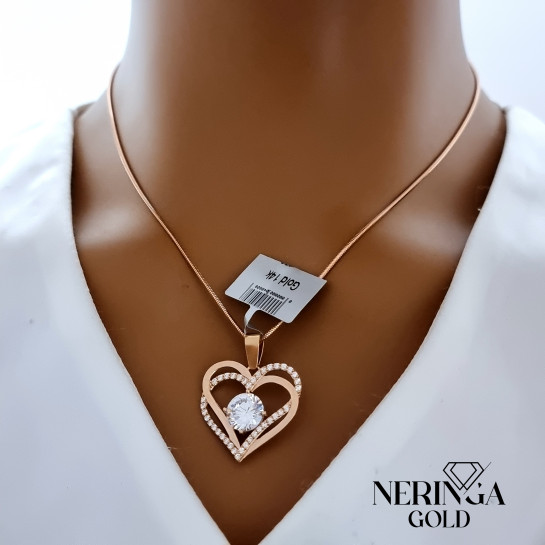 Rose gold heart pendant #67972