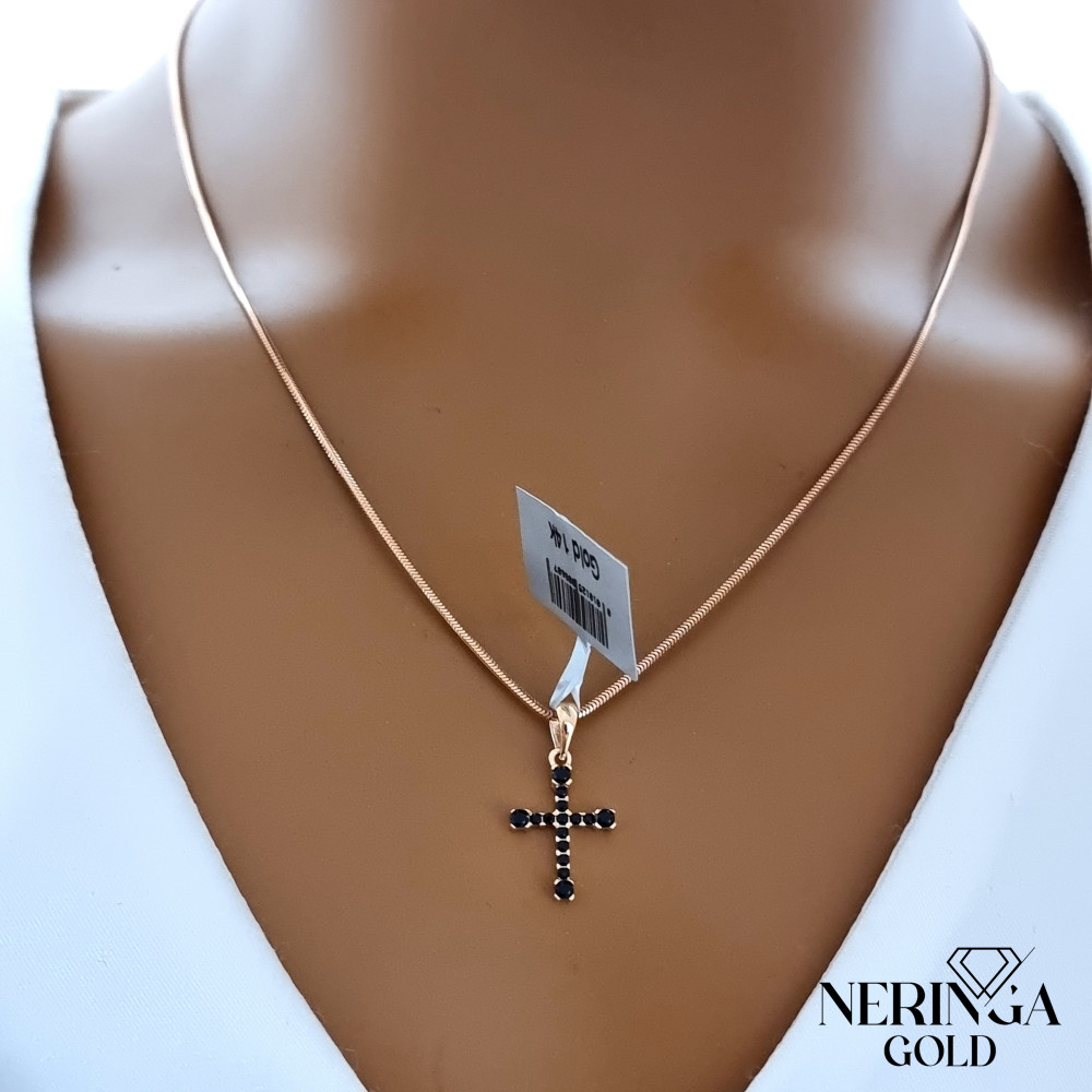Rose gold cross pendant #68273